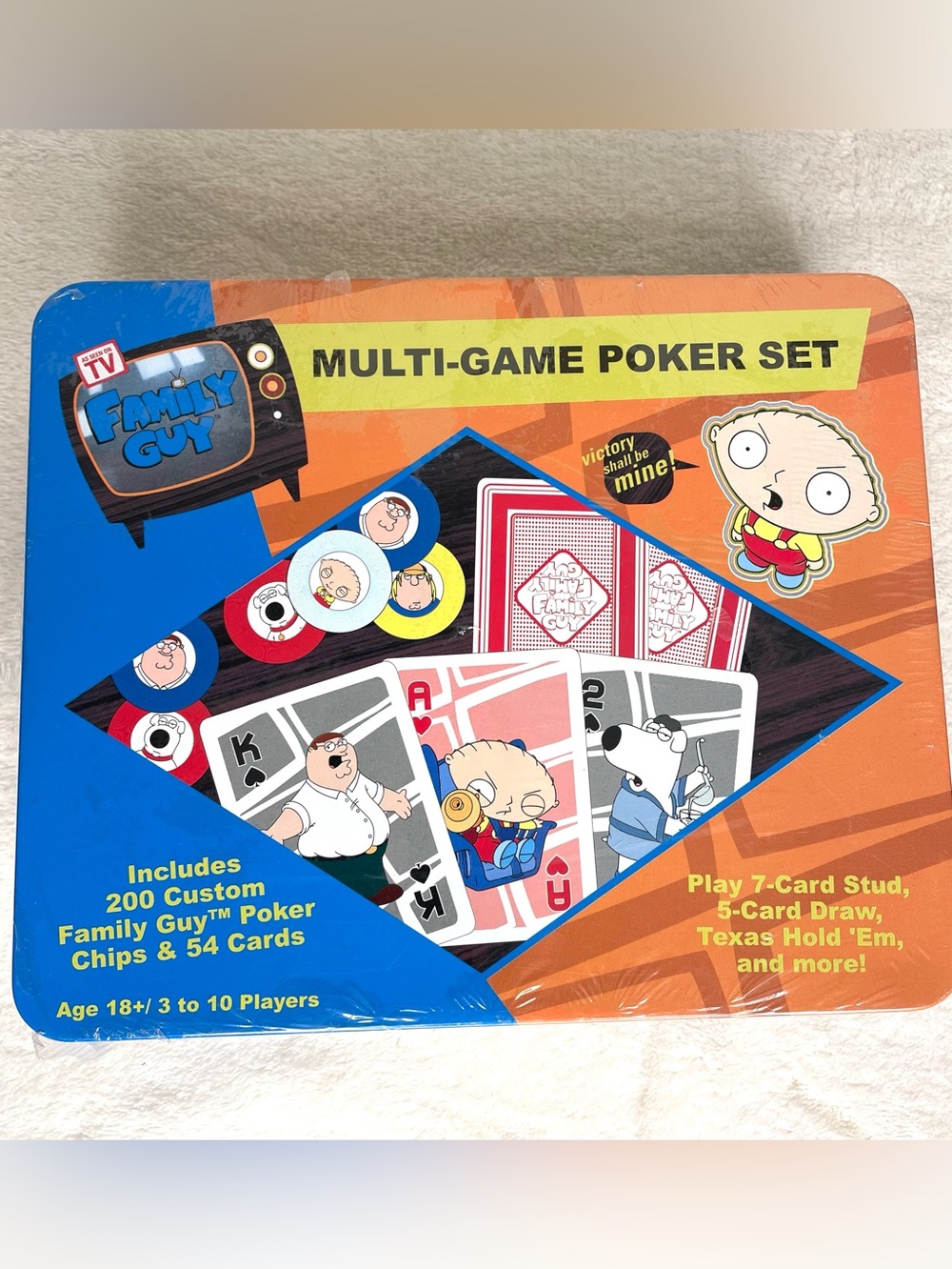 Family Guy Multi Game Poker Set Sababa Toys New Sealed 2005 Stewie Brian Peter